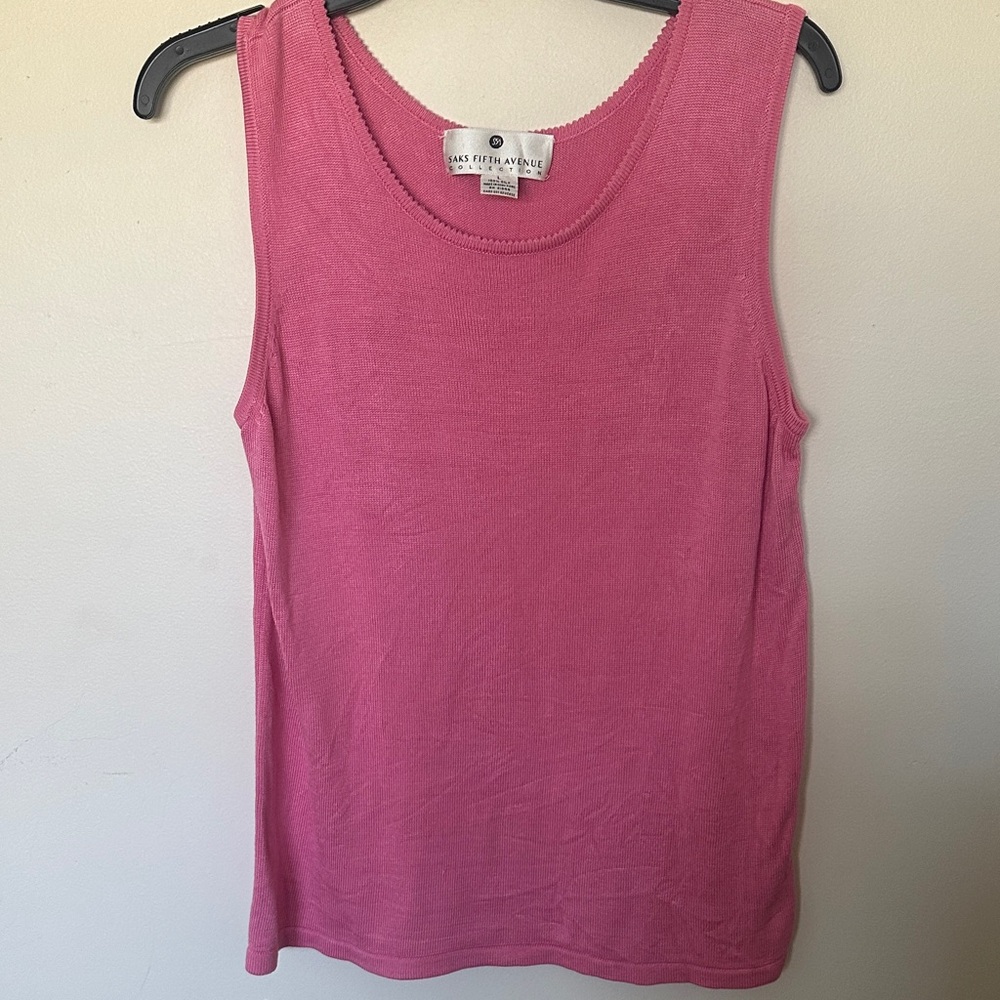 Vintage Saks Fifth Avenue Knit Pink Tank Top
